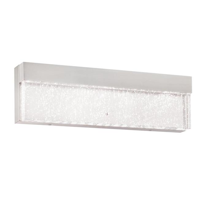 20W 1 Light LED Wall Fixture Brushed Nickel Finish Bubble Glass