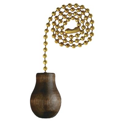 Wooden Knob Walnut Finish Pull Chain