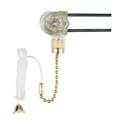 Fan Light Switch with Polished Brass Pull Chain