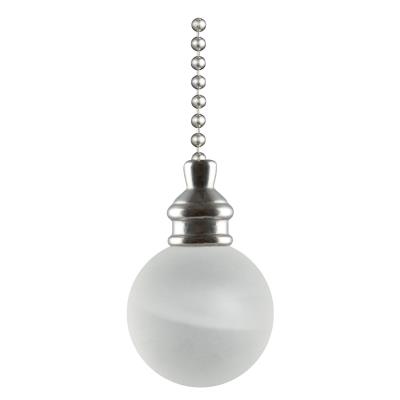 Frosted White Alabaster Ball Pull Chain