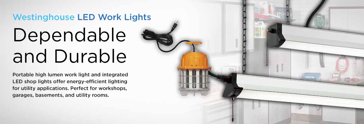 1000-Watt Equivalent Orange Finish with Chrome Cage LED Indoor High Lumen Plug-in Work Light Westinghouse Lighting 6549200 100-Watt 