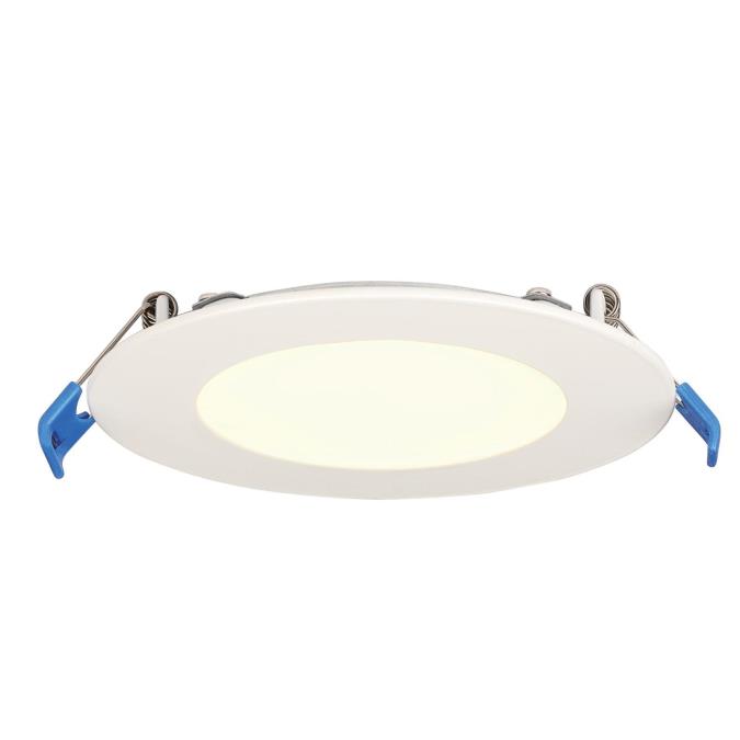 Junction Box Included. 650 Lumens Flat Panel Light Fixture Neutral White 4000K Maxxima 4 in 10 Watt Recessed Retrofit Dimmable Slim Round LED Downlight