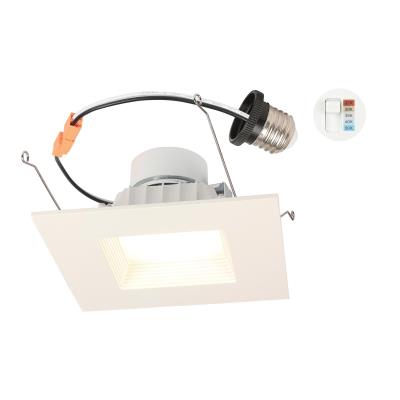 14 Watt (100 Watt Equivalent) 5-6-Inch Dimmable Square Recessed LED Downlight with Color Temperature Selection 