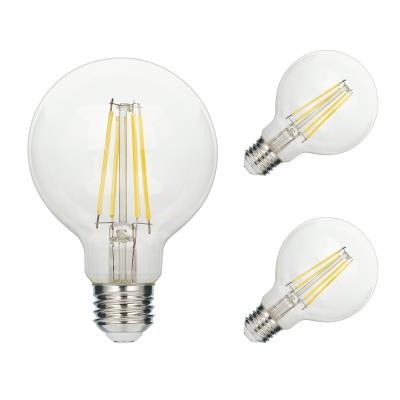 5.5 Watt (60 Watt Equivalent) G25 Dimmable Filament LED Light Bulb Clear Medium (E26) Base, 3-Pack