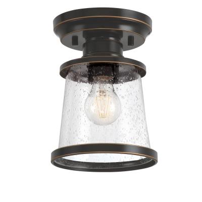 Emma Jane 7-Inch One-Light Outdoor Semi Flush Mount Ceiling Fixture