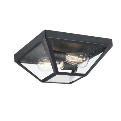 Wyndham 12-Inch Two-Light Outdoor Flush Mount Ceiling Fixture