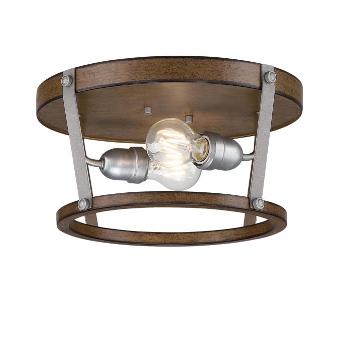 Westinghouse Lighting 14 in. Elway 2 Light Flush, Barnwood Finish with ...