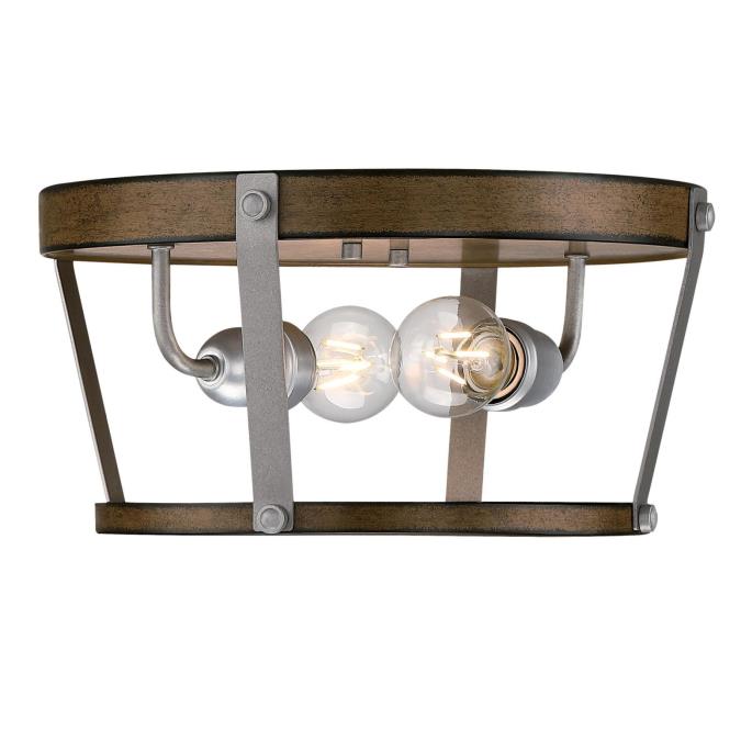 Westinghouse Lighting 14 in. Elway 2 Light Flush, Barnwood Finish with ...