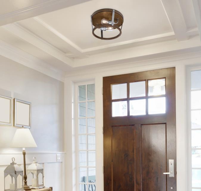 Westinghouse Lighting 14 in. Elway 2 Light Flush, Barnwood Finish with ...