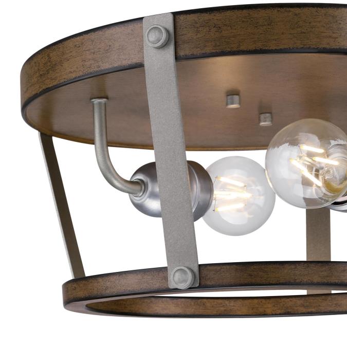 Westinghouse Lighting 14 in. Elway 2 Light Flush, Barnwood Finish with ...