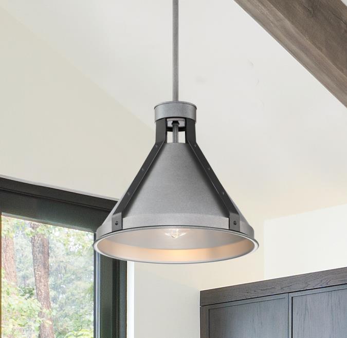 Westinghouse Lighting Pennsauken OneLight Indoor Pendant, Industrial Steel Finish with Iron Accents