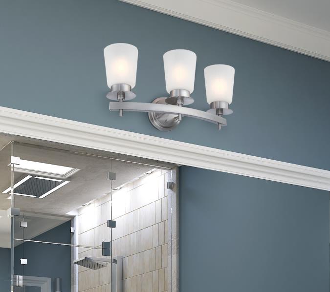 Westinghouse Lighting Reynaldo ThreeLight Wall Fixture, Brushed Nickel