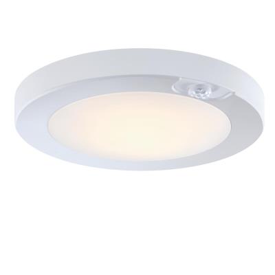 6 inch, 7 Watt LED Indoor/Outdoor Flush Mount Ceiling Fixture with Color Temperature Selection and Motion Sensor