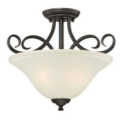 Dunmore 15-Inch, Two-Light Indoor Semi-Flush Mount Ceiling Fixture