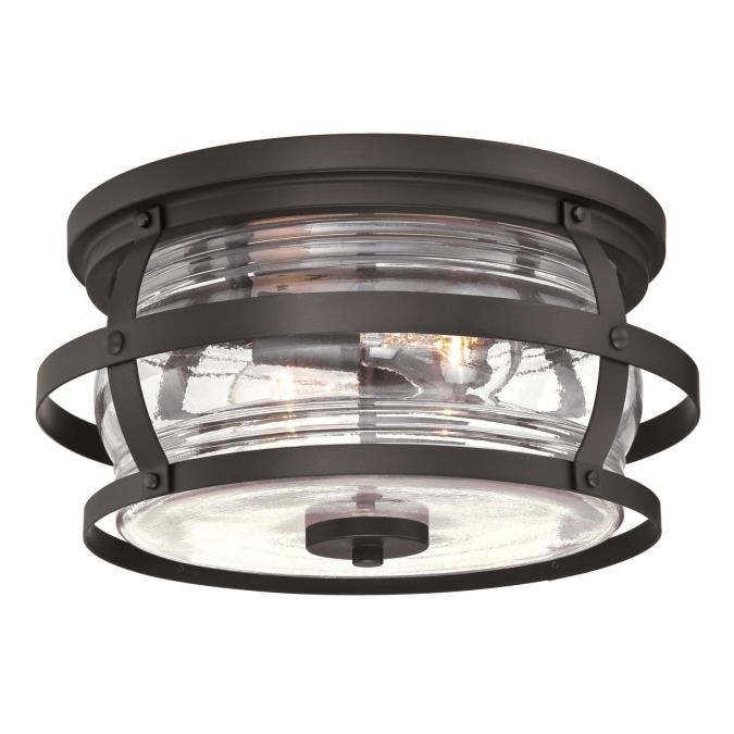 Westinghouse Lighting 05937003861 Westinghouse 6674600 Senecaville Two-Light Exterior Flush-Mount Fixture 1 Weathered Bronze Finish on Steel with White Alabaster Glass 