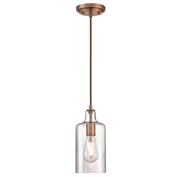 Westinghouse Lighting 6371500 Washed Copper Finish with Clear Textured Glass ... 