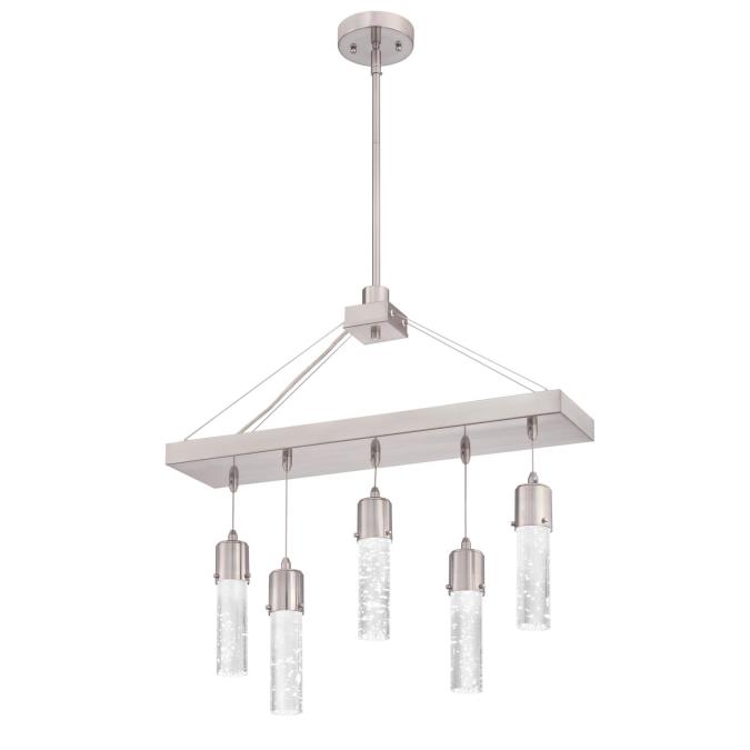 Brushed Nickel Finish with Ice Glass Westinghouse Lighting 6308000 Ramsgate Five-Light Indoor Chandelier 