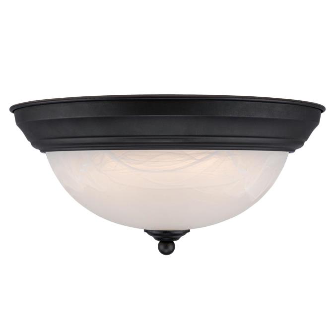 Westinghouse6400600 11-Inch LED Indoor Flush Mount Ceiling Fixture Oil Rubbed Bronze Finish with White Alabaster Glass 