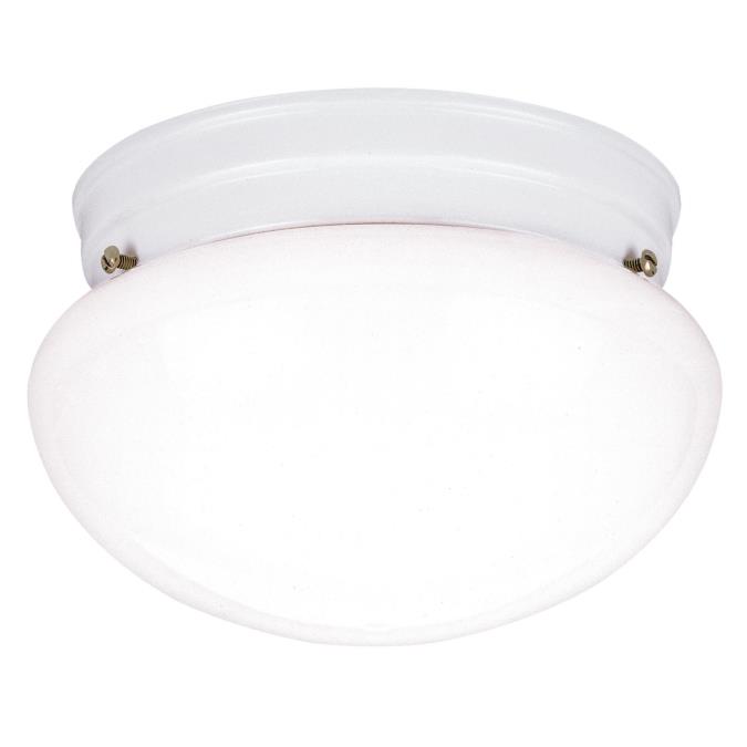 White Finish with White and Clear Glass Westinghouse Lighting 6734500 Two-Light Flush-Mount Interior Ceiling Fixture with Pull Chain