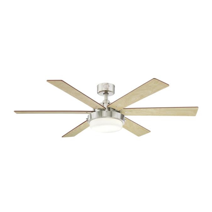 Westinghouse Alloy Ii 52 Inch Reversible Six Blade Indoor Ceiling Fan Brushed Nickel Finish With Le - Home Decorators Collection Indoor Ceiling Fan Light Kit