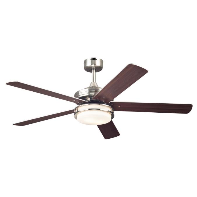 Westinghouse Castle LED 52-Inch Reversible Five-Blade Indoor Fan, Brushed Nickel Finish with