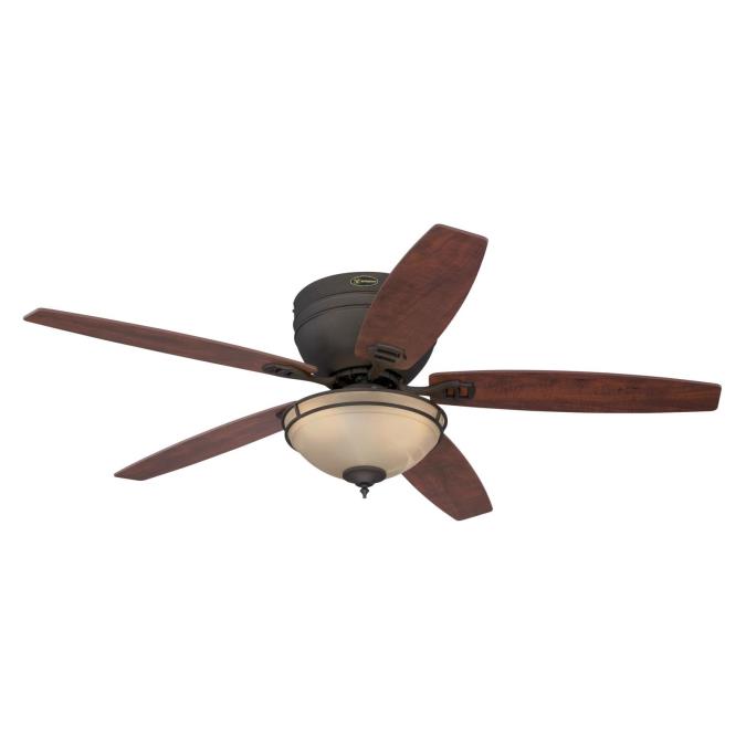 Westinghouse 7209600 Traditional Carolina LED 52 inch Oil Rubbed Bronze Indoor Ceiling Fan LED Light Kit with Amber Alabaster Bowl