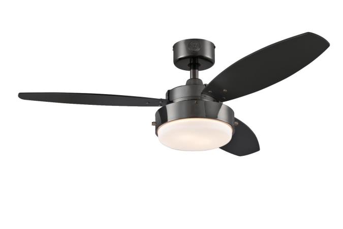Westinghouse Lighting Alloy 42 Inch Three Blade Indoor Ceiling Fan Metal Finish With Led Light - Flush Mount 42 Inch Ceiling Fan With Light