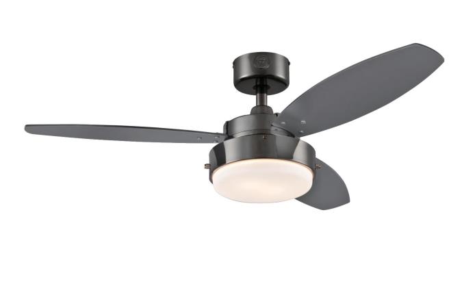 Westinghouse Lighting Alloy 42 Inch, Black Ceiling Fan With Light And Downrod