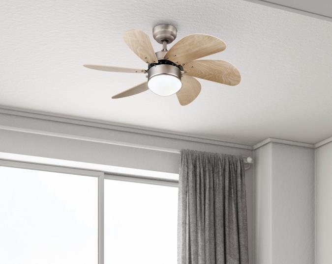 Westinghouse Lighting Turbo Swirl 30 Inch Six Blade Indoor Ceiling Fan Brushed Aluminum Finish With - 30 Jules 6 Blade Ceiling Fan Light Kit Included
