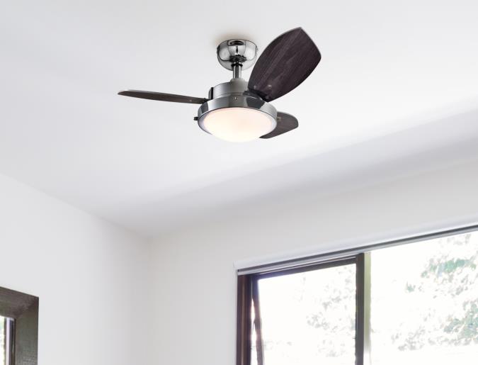 Westinghouse Lighting Wengue 30 Inch Three Blade Indoor Ceiling Fan Chrome Finish With Led Light Fi - Wengue 30 In Integrated Led White Ceiling Fan With Light Kit