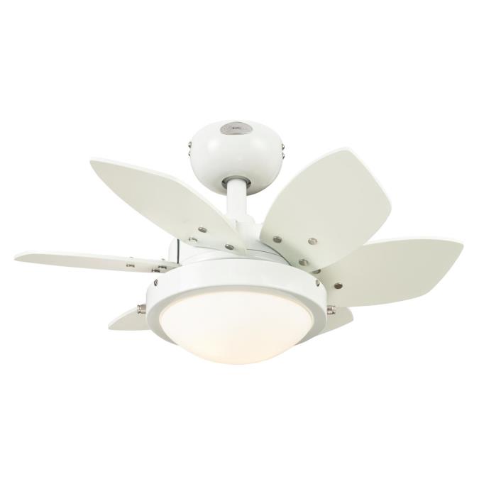 Westinghouse Lighting Quince 24 Inch Six Blade Indoor Ceiling Fan White Finish With Dimmable Led Li - Quince 24 Inch Indoor Ceiling Fan With Dimmable Led Light Fixture