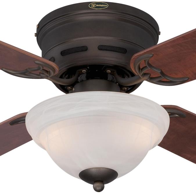 Westinghouse Lighting Hadley 42 Inch Four Blade Indoor Ceiling Fan Oil Rubbed Bronze Finish With Di - Flush Mount 42 Inch Ceiling Fan With Light