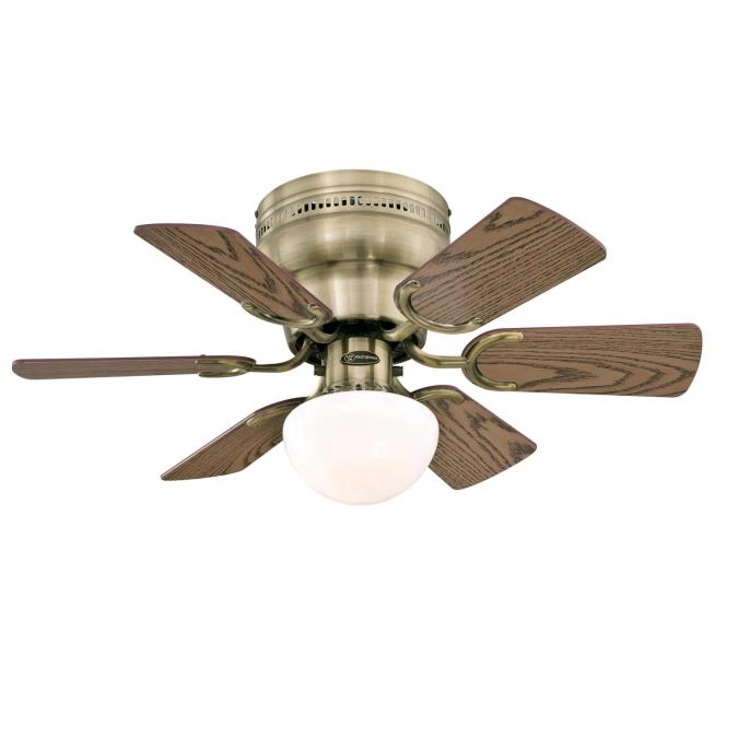Westinghouse Lighting Petite 30 Inch Six Blade Indoor Ceiling Fan Antique Brass Finish With Led Lig - 30 6 Blade Ceiling Fan With Light