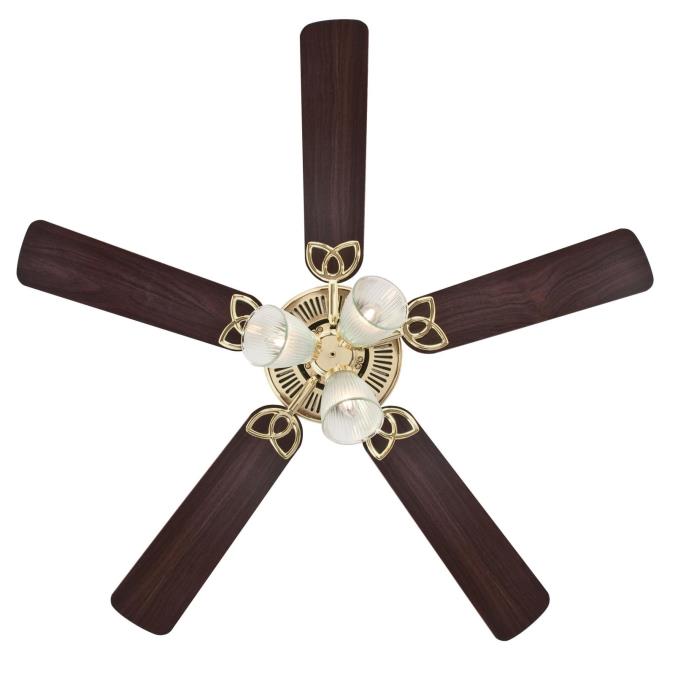 Westinghouse Lighting Vintage 52 Inch Five Blade Indoor Ceiling Fan Polished Brass Finish With Dimm - Retro Ceiling Fan Lights
