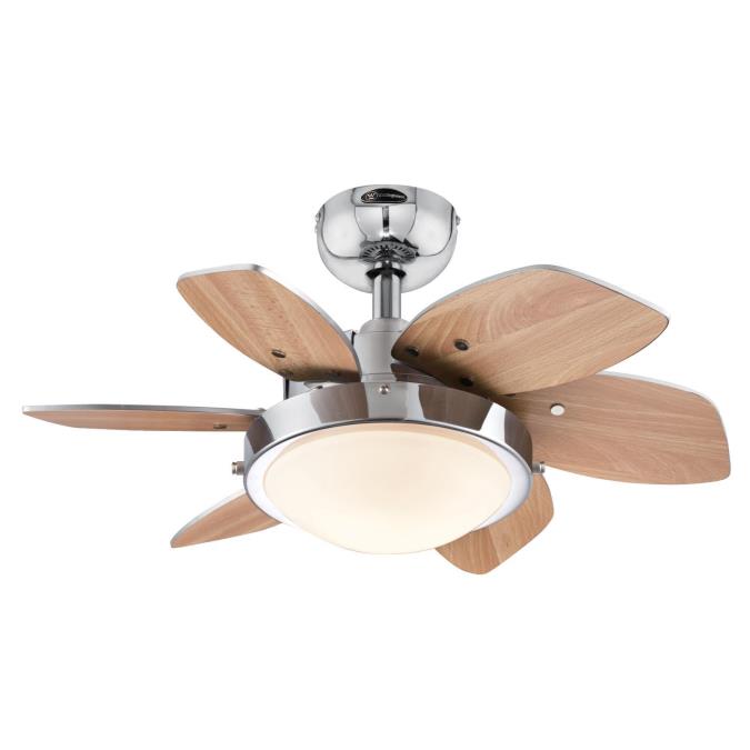 Chrome Ceiling Fan Light 24 In Indoor Small Room Reversible Blades Westinghouse 