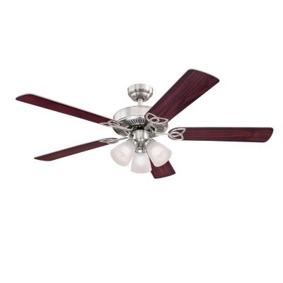 Vintage 52-Inch Indoor Ceiling Fan with Dimmable LED Light Fixture