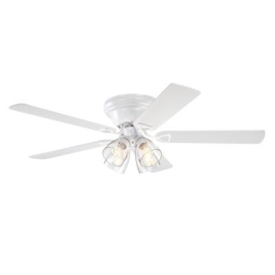 Contempra IV 52-Inch Indoor Ceiling Fan with Dimmable LED Light Fixture, White Finish