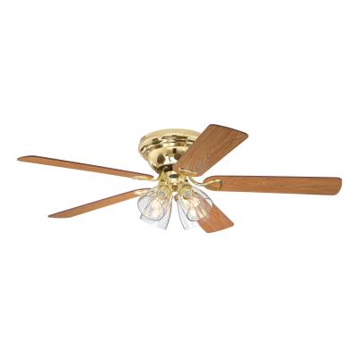 Contempra IV 52-Inch Indoor Ceiling Fan with Dimmable LED Light Fixture, Polished Brass Finish