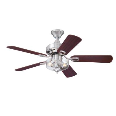 Richboro 42-Inch Indoor Ceiling Fan with Dimmable LED Light Fixture, Brushed Nickel Finish