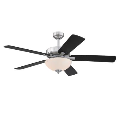 Albert 52-Inch Indoor Ceiling Fan with LED Light Fixture, Brushed Nickel Finish