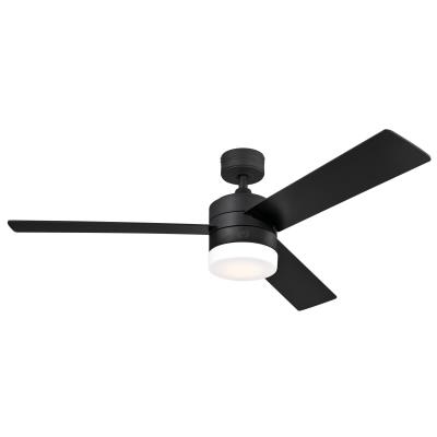 Alta Vista 52-Inch Indoor Ceiling Fan, Dimmable LED Light Fixture with Color Temperature Selection, Matte Black Finish, Backlit Wall Control Included