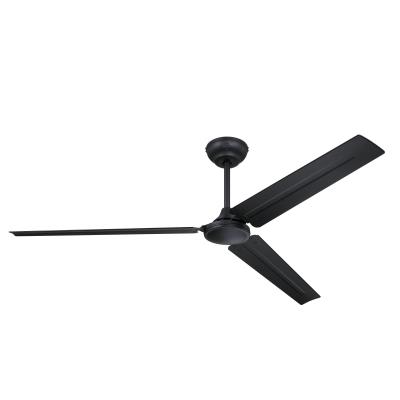 Jax Industrial-Style 72-Inch Three-Blade Indoor/Outdoor Ceiling Fan, Matte Black Finish, DC Motor, Remote Control Included