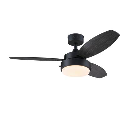 Alloy 42-Inch Indoor/Outdoor Ceiling Fan with LED Light Fixture, Matte Black Finish