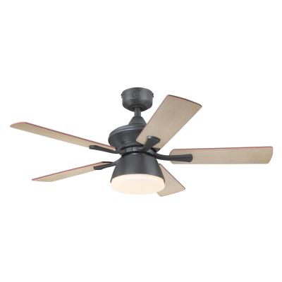 Nevada 42-Inch Indoor/Outdoor Ceiling Fan with Dimmable LED Light Fixture, Iron Finish, Remote Control Included
