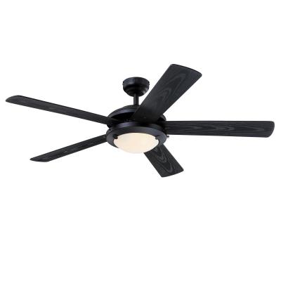 Comet 52-Inch Indoor/Outdoor Ceiling Fan with LED Light Fixture, Matte Black Finish
