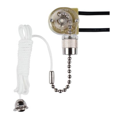 Fan Light Switch with Chrome Pull Chain