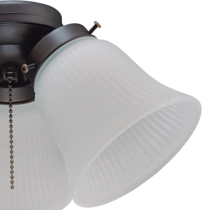 WESTINGHOUSE Lighting 77847 3LGT Wht Fros Fan Kit 3 Frosted Ribbed Glass Ceiling Light